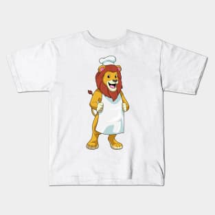 Lion as Cook with Chef hat & Cooking apron Kids T-Shirt